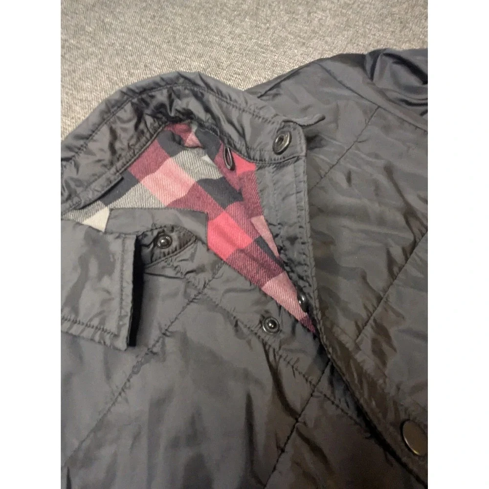 Dickies Men's Snap Up Flannel Lined Windbreaker Black Work Jacket Size Medium
